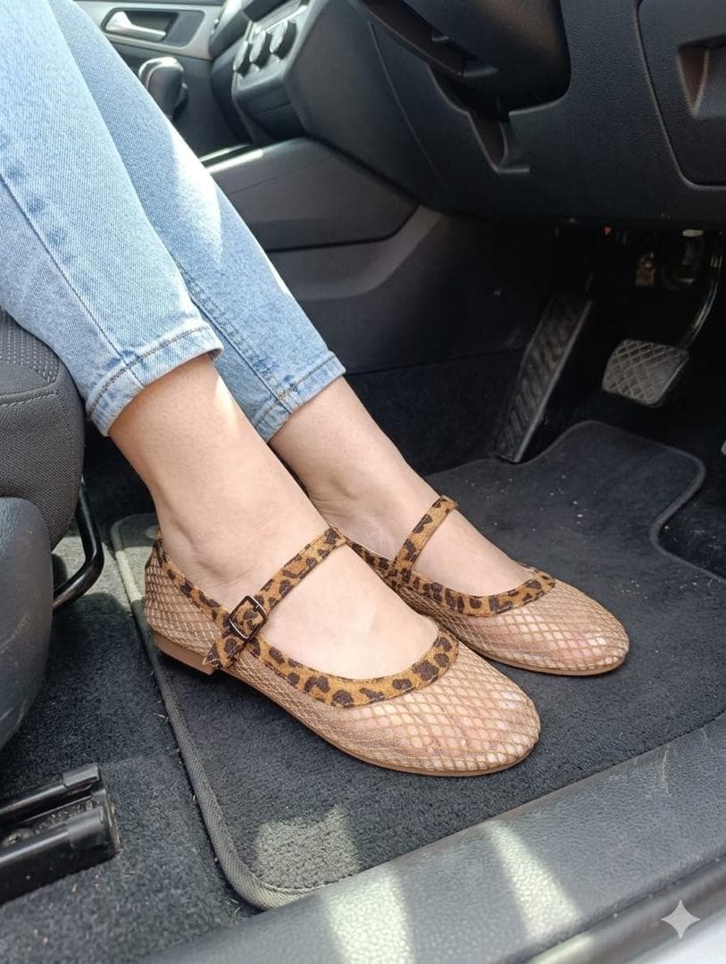 Chaussures Résille Léopard Mary Jane