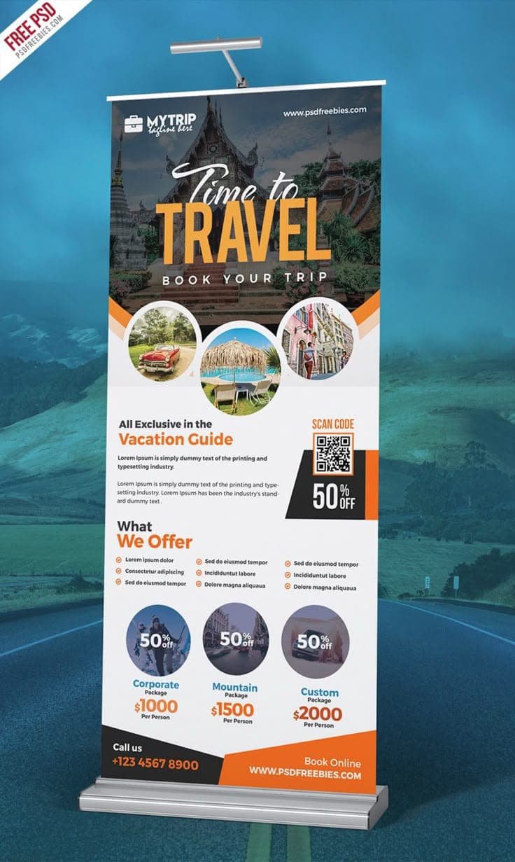 Roll-up Publicitaire Premium