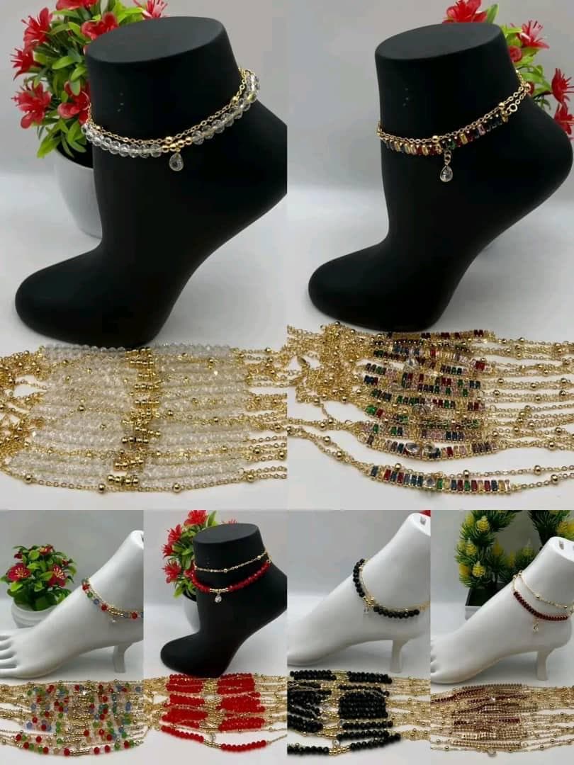 Chaîne de Cheville Double Rang - Éclat & Perles - Boutique - 1