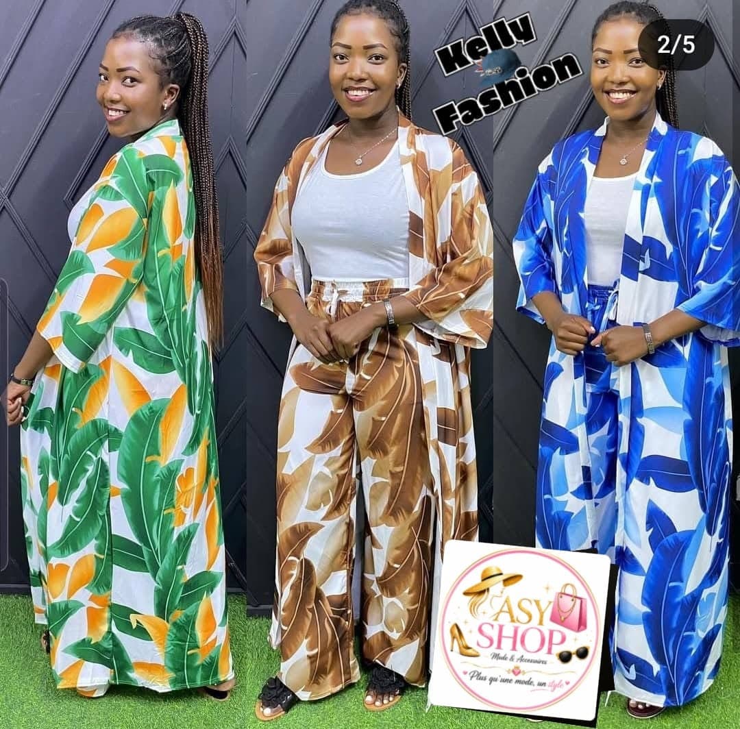 Ensemble Kimono Tropical 3 Pièces - Kelly Fashion - Boutique