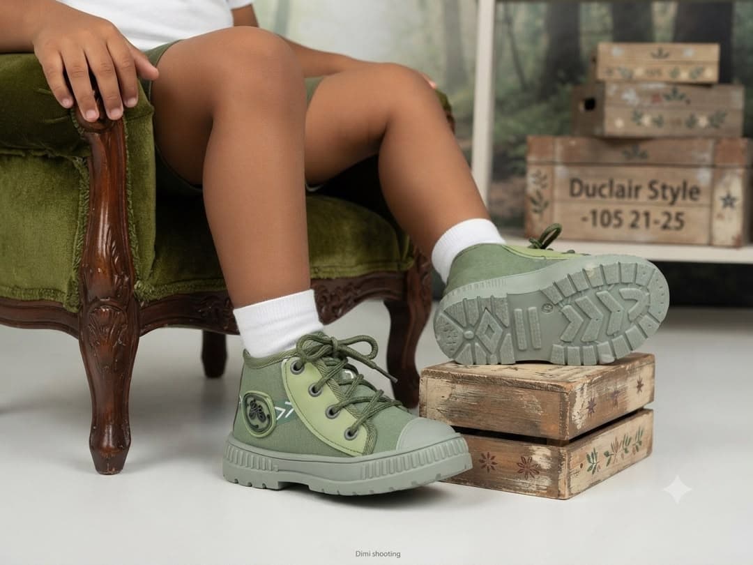 Baskets Montantes 'Adventure' Vert Kaki - Boutique