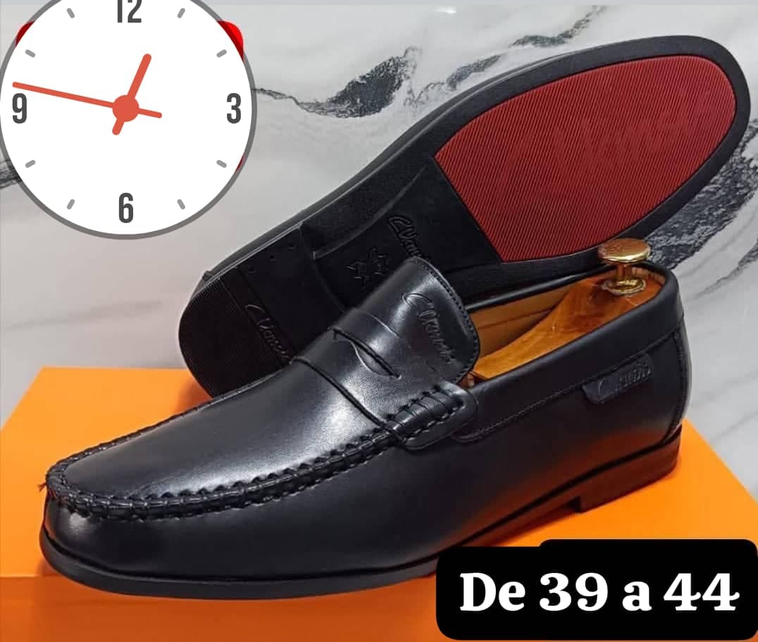 Mocassins Penny Loafer Cuir Noir - 1