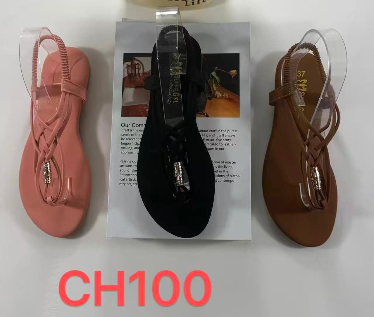 Sandales Élastiques Tube Doré CH100