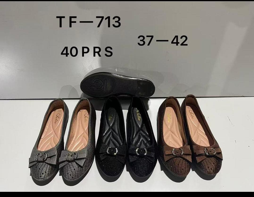 Ballerines Folie Nœud Strass Perforées