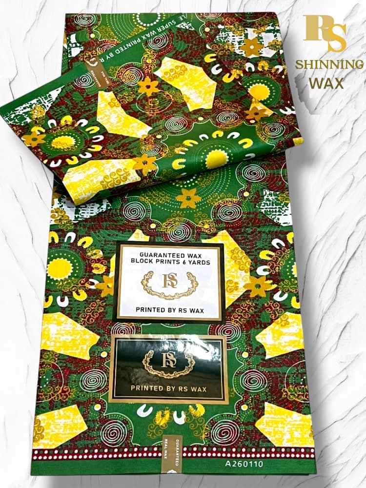 Tissu Wax RS Shining 6 Yards Floral