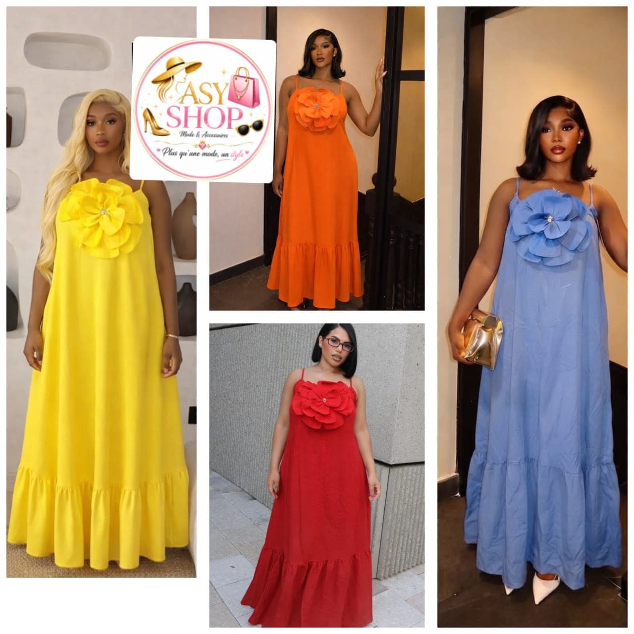 Robe Longue Fleur Divine ASY SHOP - Boutique - 1