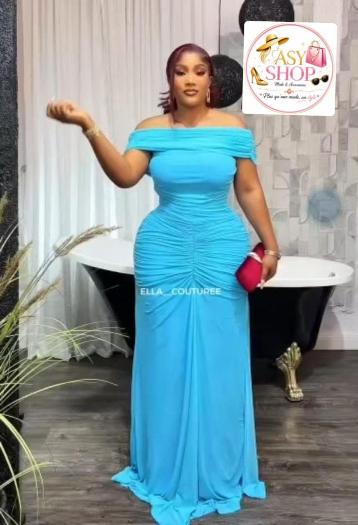 Robe de Soirée Longue Ella Turquoise - Boutique