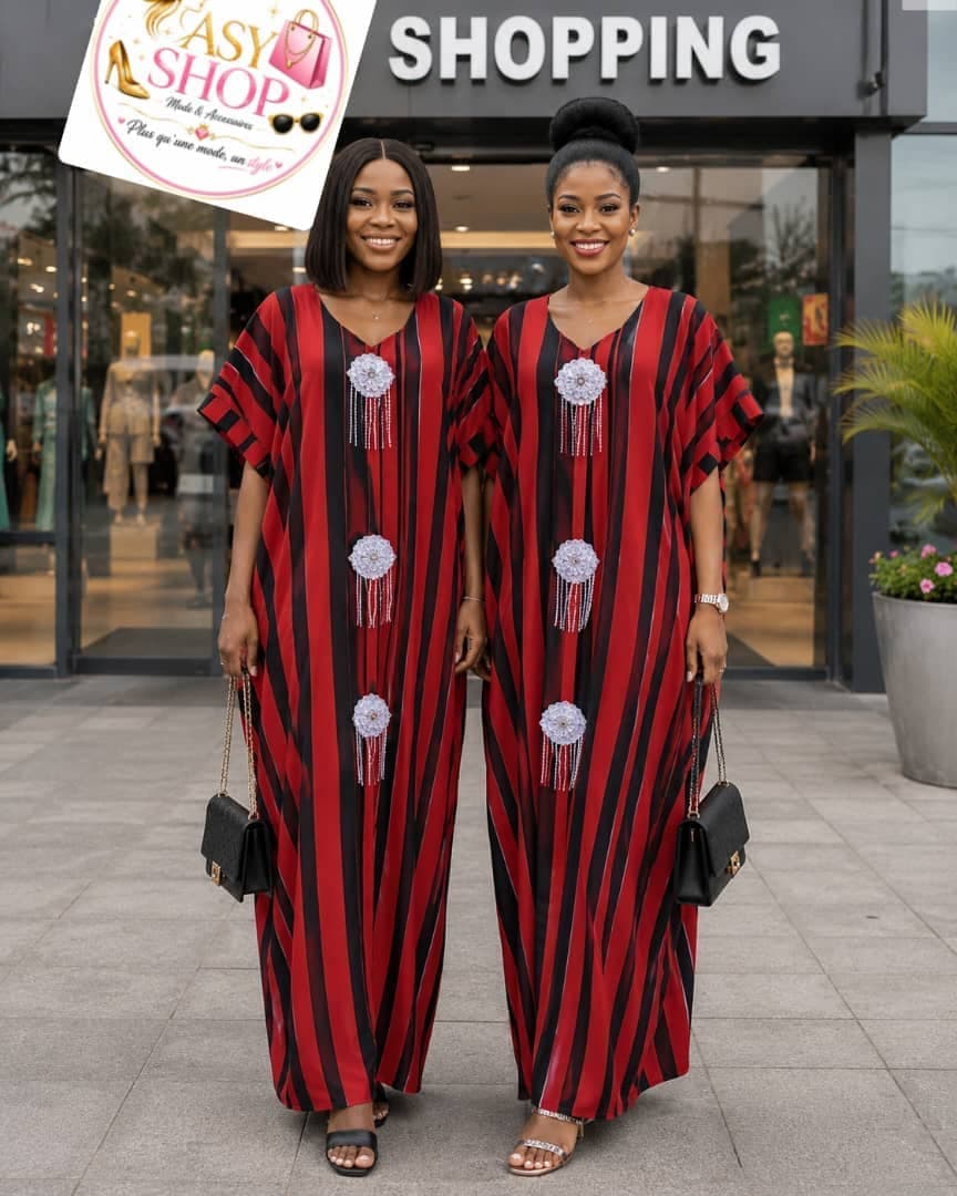 Robe Boubou Rayée Chic & Éclat - Boutique