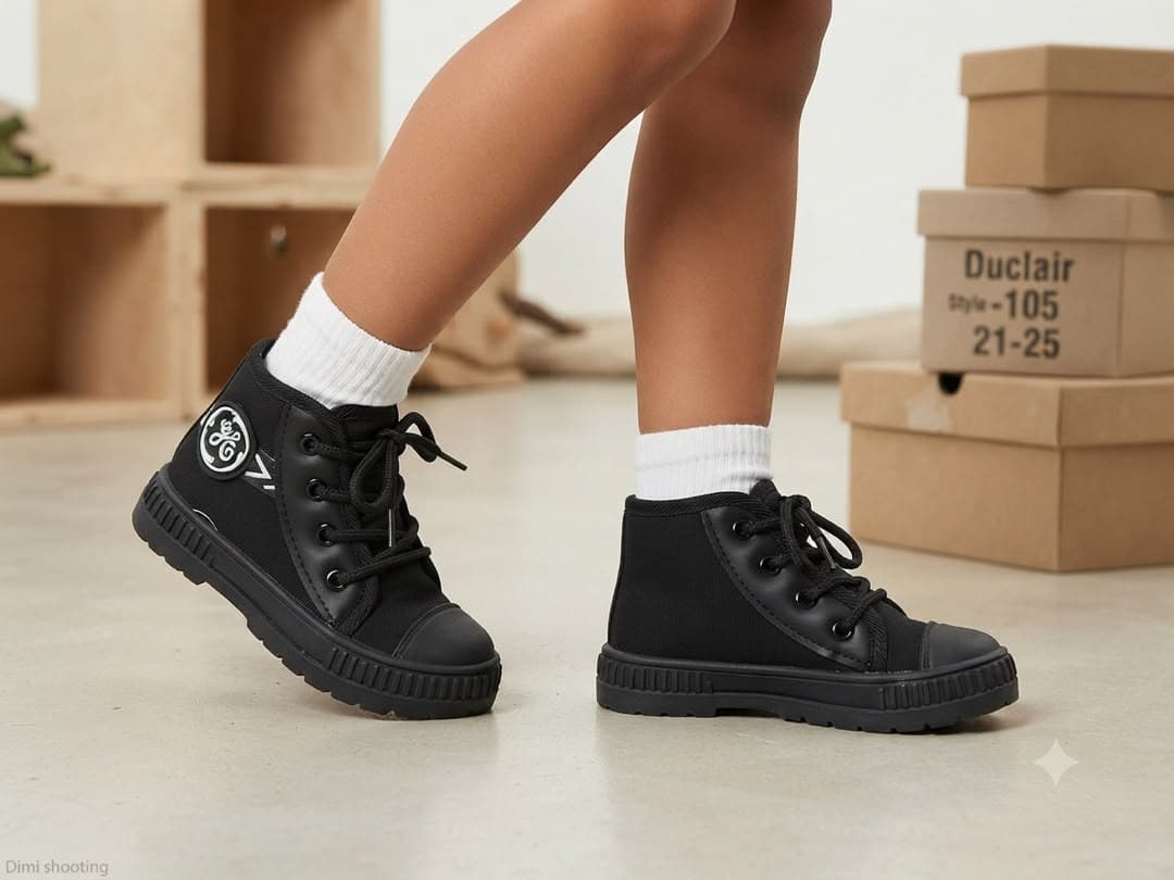 Basket Montante Enfant Noire - Style Duclair - Boutique - 1