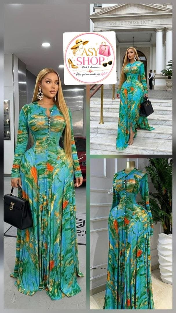 Robe Longue Maxi Imprimée Océane - Boutique